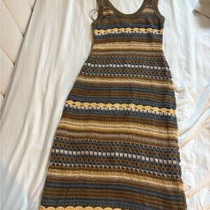 Zara Multicolor Crochet Midi Dress